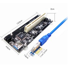 PCI-E X1 to PCI Riser Card with USB3.0 60cm Cable