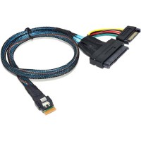 SFF-8654 Slimline SAS Male 4i to SFF-8639 Female U.2 Extension Cable 50cms